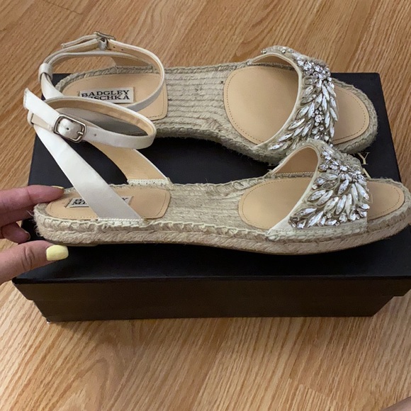 Badgley Mischka Embellished Open Toe Espadrilles - Picture 2 of 7